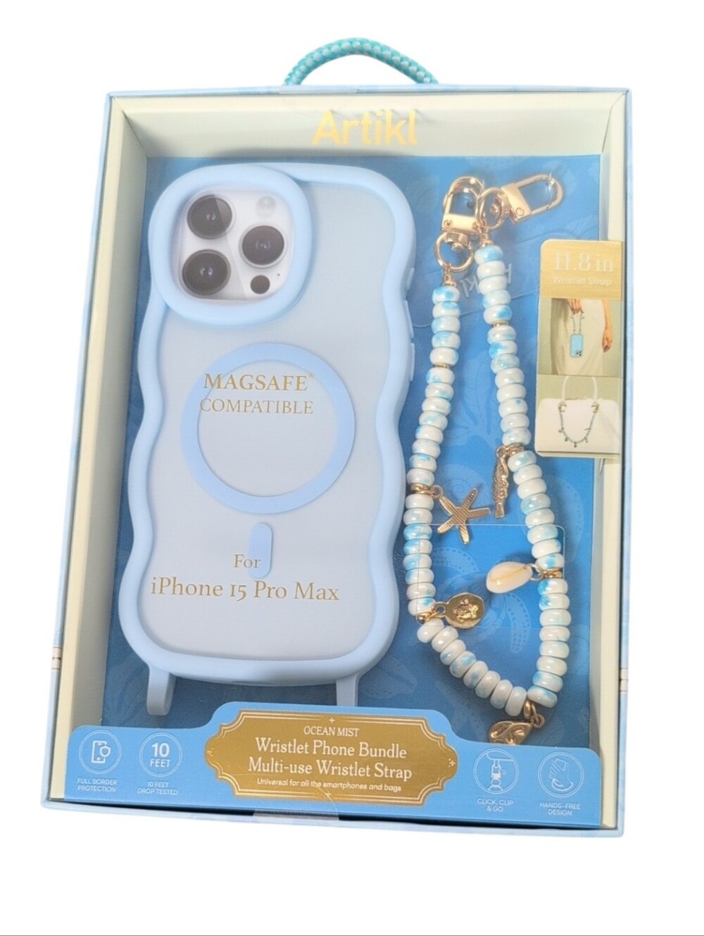 Artikl Ocean Mist Wristlet Phone Bundle for iPhone 15 Pro Max